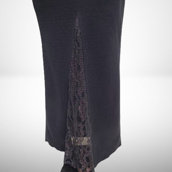 CLAUDE MONTANA STUNNING VINTAGE BLACK LONG SLEEVE TURTLENECK GOWN / DRESS - Picture 10 of 15